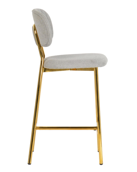 Ariana Grey Counter Stool with Gold Legs - Set of 2 by TOV Furniture at Eve Furniture