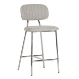 Ariana Grey Counter Stool with Silver Legs - Set of 2 by TOV Furniture at Eve Furniture