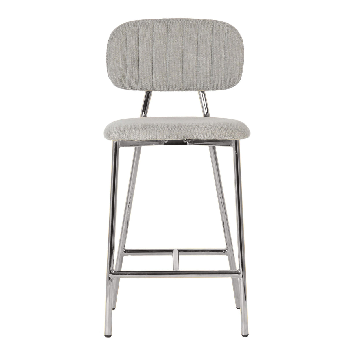 Ariana Grey Counter Stool with Silver Legs - Set of 2 by TOV Furniture at Eve Furniture
