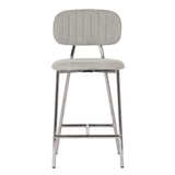 Ariana Grey Counter Stool with Silver Legs - Set of 2 by TOV Furniture at Eve Furniture