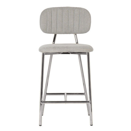 Ariana Grey Counter Stool with Silver Legs - Set of 2 by TOV Furniture at Eve Furniture
