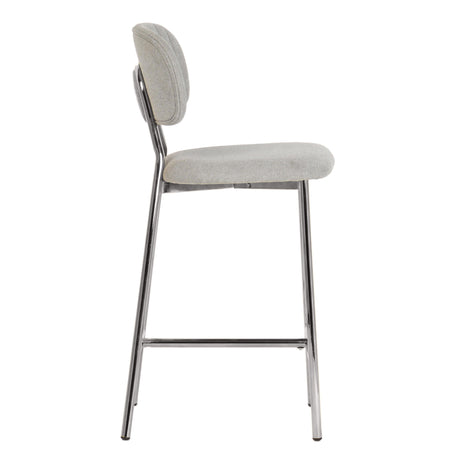 Ariana Grey Counter Stool with Silver Legs - Set of 2 by TOV Furniture at Eve Furniture