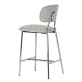 Ariana Grey Counter Stool with Silver Legs - Set of 2 by TOV Furniture at Eve Furniture