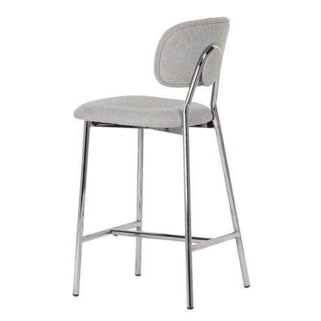 Ariana Grey Counter Stool with Silver Legs - Set of 2 by TOV Furniture at Eve Furniture