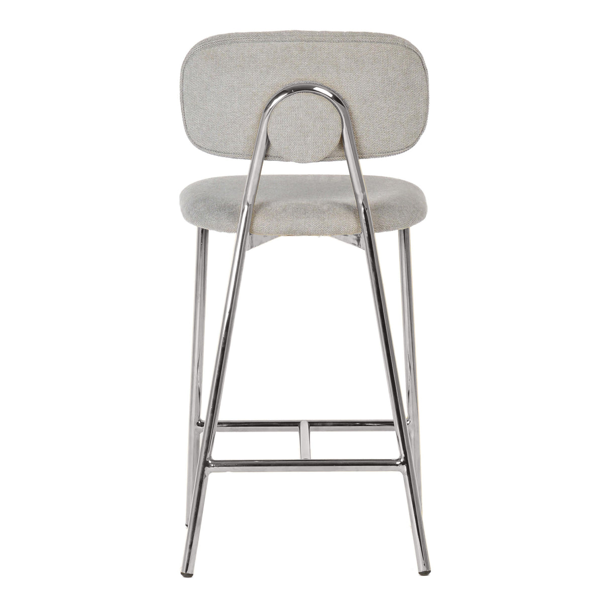 Ariana Grey Counter Stool with Silver Legs - Set of 2 by TOV Furniture at Eve Furniture