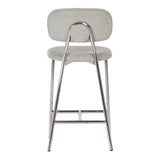 Ariana Grey Counter Stool with Silver Legs - Set of 2 by TOV Furniture at Eve Furniture