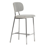 Ariana Grey Counter Stool with Silver Legs - Set of 2 by TOV Furniture at Eve Furniture
