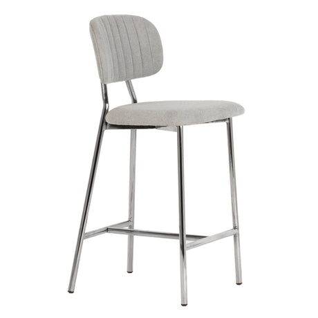 Ariana Grey Counter Stool with Silver Legs - Set of 2 by TOV Furniture at Eve Furniture