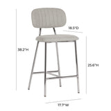 Ariana Grey Counter Stool with Silver Legs - Set of 2 by TOV Furniture at Eve Furniture