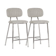 Ariana Grey Counter Stool with Silver Legs - Set of 2 by TOV Furniture at Eve Furniture