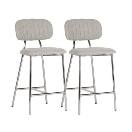 Ariana Grey Counter Stool with Silver Legs - Set of 2 by TOV Furniture at Eve Furniture