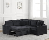 Ariel Black Sectional With Pull-Out Bed by Happy Homes at Eve Furniture