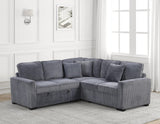 Ariel Charcoal Sectional With Pull-Out Bed by Happy Homes at Eve Furniture