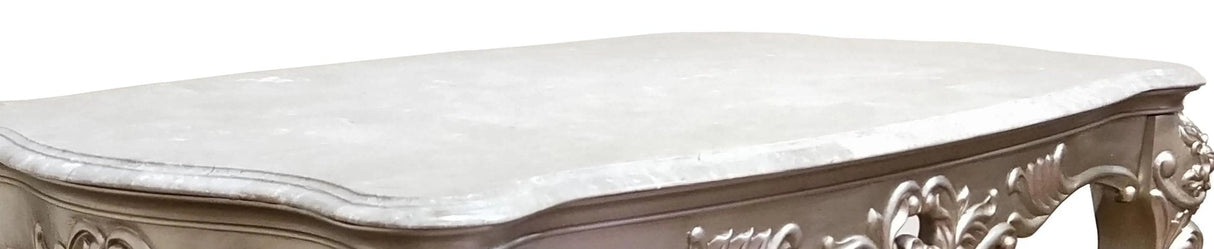 Ariel Transitional Style Coffee Table In Silver Finish Wood by Cosmos Furniture at Eve Furniture