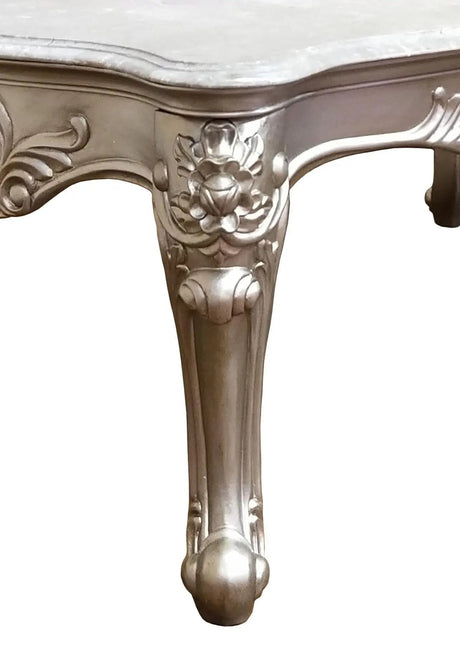 Ariel Transitional Style Coffee Table In Silver Finish Wood by Cosmos Furniture at Eve Furniture