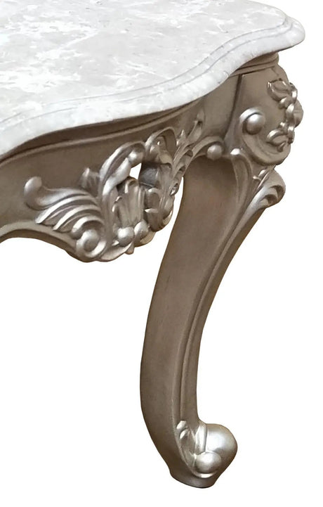 Ariel Transitional Style End Table In Silver Finish Wood by Cosmos Furniture at Eve Furniture