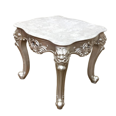 Ariel Transitional Style End Table In Silver Finish Wood by Cosmos Furniture at Eve Furniture