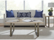 Ariela Natural Travertine Coffee Table with Bronze Metal Base by Modus Furniture at Eve Furniture