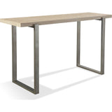 Ariela Natural Travertine Console Table with Bronze Metal Base by Modus Furniture at Eve Furniture