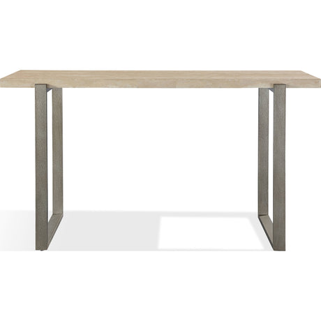 Ariela Natural Travertine Console Table with Bronze Metal Base by Modus Furniture at Eve Furniture