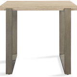 Ariela Natural Travertine End Table with Bronze Metal Base by Modus Furniture at Eve Furniture