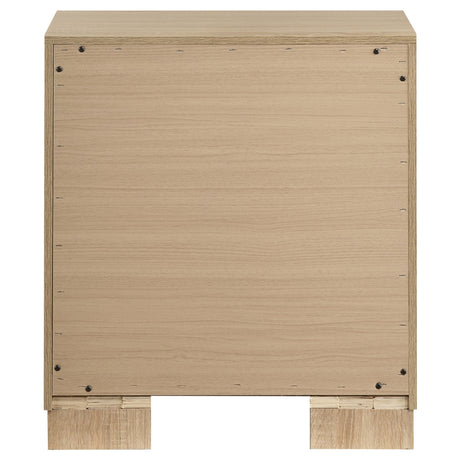 Arielle Light Oak 2-drawer Bedroom Nightstand with Casters by Coaster at Eve Furniture