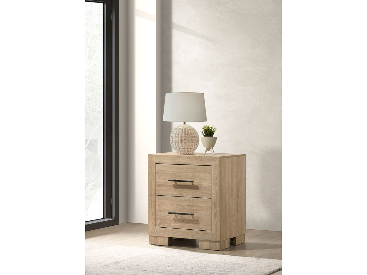 Arielle Light Oak 2-drawer Bedroom Nightstand with Casters by Coaster at Eve Furniture