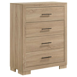 Arielle Light Oak 4-Drawer Bedroom Chest of Drawers by Coaster at Eve Furniture