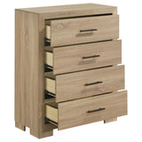 Arielle Light Oak 4-Drawer Bedroom Chest of Drawers by Coaster at Eve Furniture