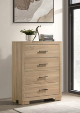 Arielle Light Oak 4-Drawer Bedroom Chest of Drawers by Coaster at Eve Furniture