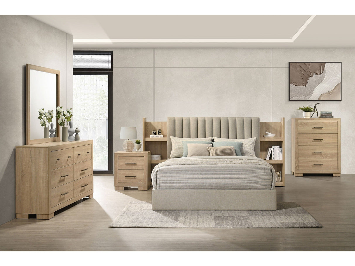 Arielle Light Oak 5-piece Eastern King Bedroom Set by Coaster at Eve Furniture
