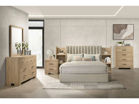 Arielle Light Oak 5-piece Eastern King Bedroom Set by Coaster at Eve Furniture