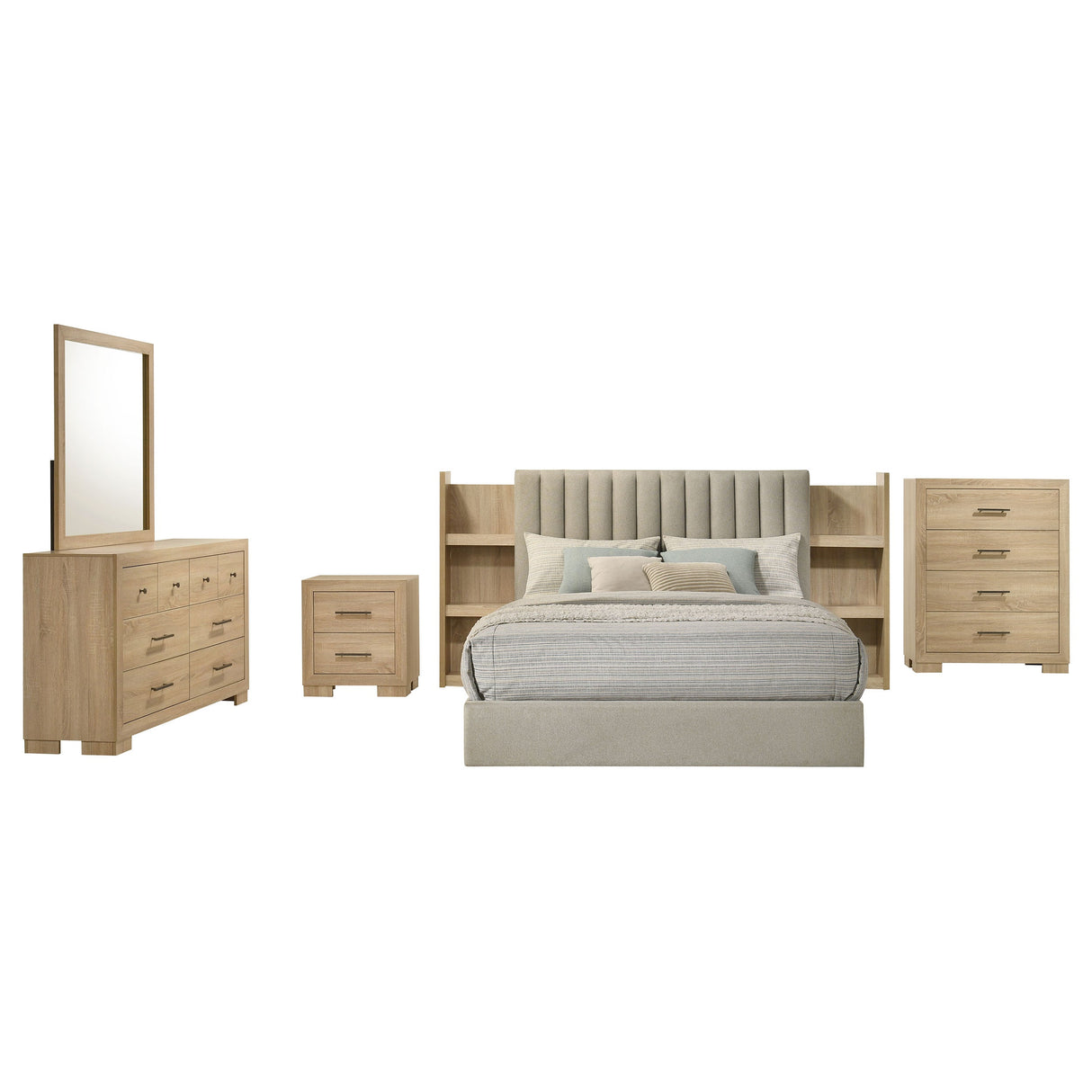 Arielle Light Oak 5-piece Queen Bedroom Set by Coaster at Eve Furniture