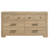 Arielle Light Oak 6-drawer Bedroom Dresser Cabinet by Coaster at Eve Furniture