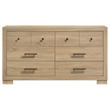 Arielle Light Oak 6-drawer Bedroom Dresser Cabinet by Coaster at Eve Furniture