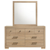 Arielle Light Oak 6-drawer Bedroom Dresser with Mirror by Coaster at Eve Furniture