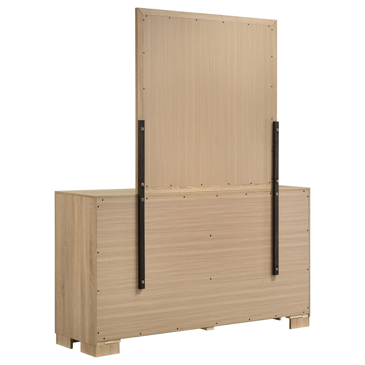 Arielle Light Oak 6-drawer Bedroom Dresser with Mirror by Coaster at Eve Furniture