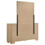 Arielle Light Oak 6-drawer Bedroom Dresser with Mirror by Coaster at Eve Furniture