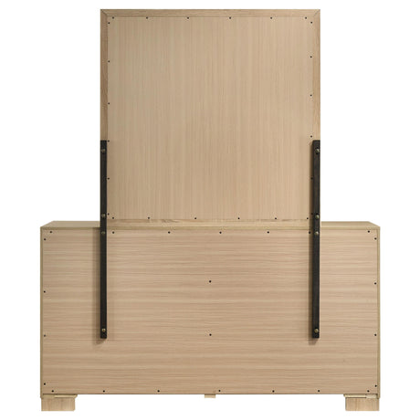 Arielle Light Oak 6-Drawer Bedroom Dresser with Mirror by Coaster at Eve Furniture