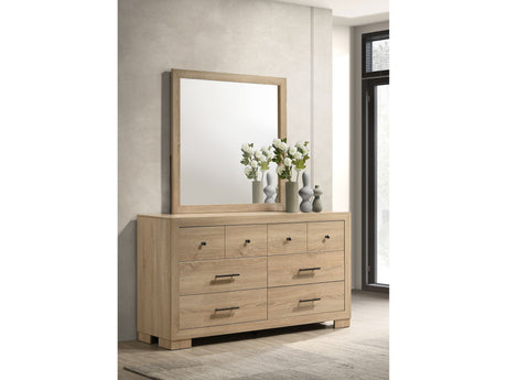 Arielle Light Oak 6-drawer Bedroom Dresser with Mirror by Coaster at Eve Furniture