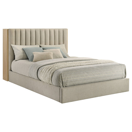 Arielle Light Oak Eastern King Bookcase Panel Storage Bed by Coaster at Eve Furniture