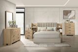 Arielle Light Oak Queen Bookcase Panel Storage Bed by Coaster at Eve Furniture