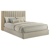 Arielle Light Oak Queen Bookcase Panel Storage Bed by Coaster at Eve Furniture