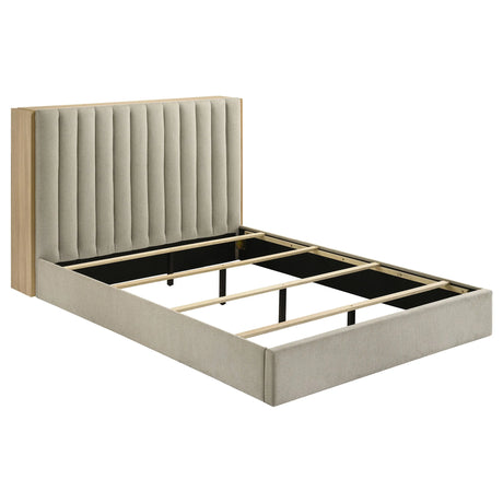 Arielle Light Oak Queen Bookcase Panel Storage Bed by Coaster at Eve Furniture