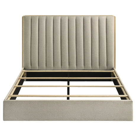 Arielle Light Oak Queen Bookcase Panel Storage Bed by Coaster at Eve Furniture