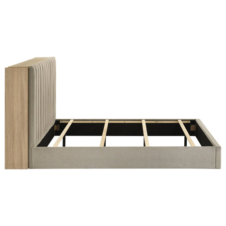 Arielle Light Oak Queen Bookcase Panel Storage Bed by Coaster at Eve Furniture