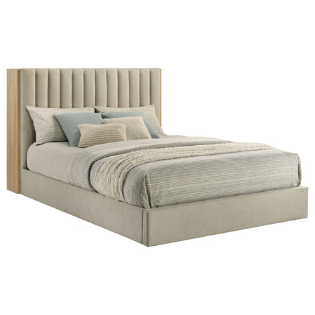 Arielle Light Oak Queen Bookcase Panel Storage Bed by Coaster at Eve Furniture