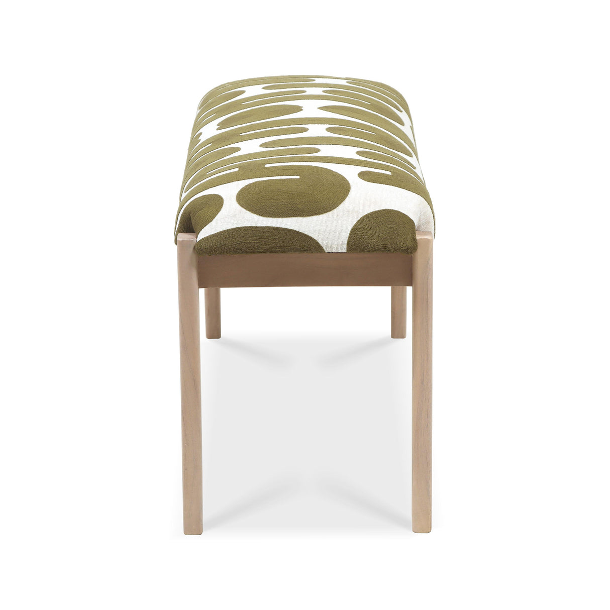 Arielle Olive & White Embroidered Bench by TOV Furniture at Eve Furniture