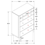 Arini 5-drawer Bedroom Chest Black by Coaster at Eve Furniture