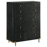 Arini 5-drawer Bedroom Chest Black by Coaster at Eve Furniture